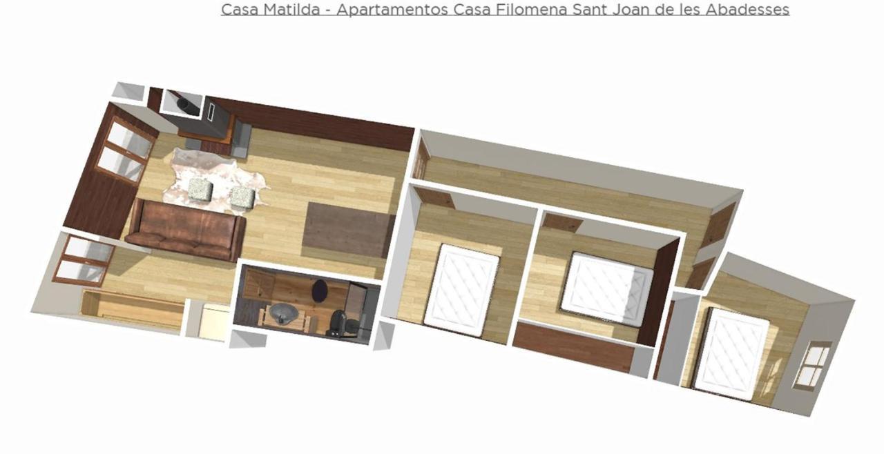 Casa Matilda - Apartamento Con Chimenea, Vistas, Rustico-Elegante En El Centro Сан-Жоан-де-лес-Абадессес Экстерьер фото